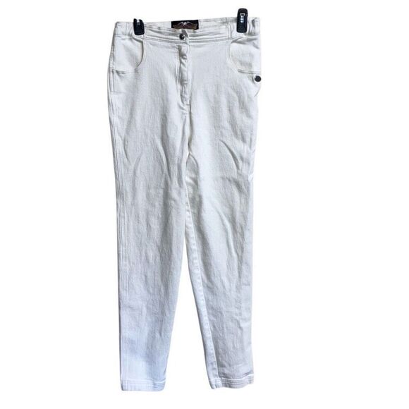 419. Vintage Harley Davidson high rise jeans size 12 in off white - Picture 1 of 8